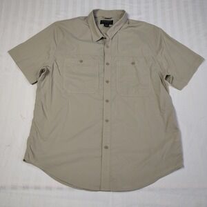 Filson Mens Short Sleeve Button Up Shirt Large Sandbar Nylon Ripstop Hiking 2348